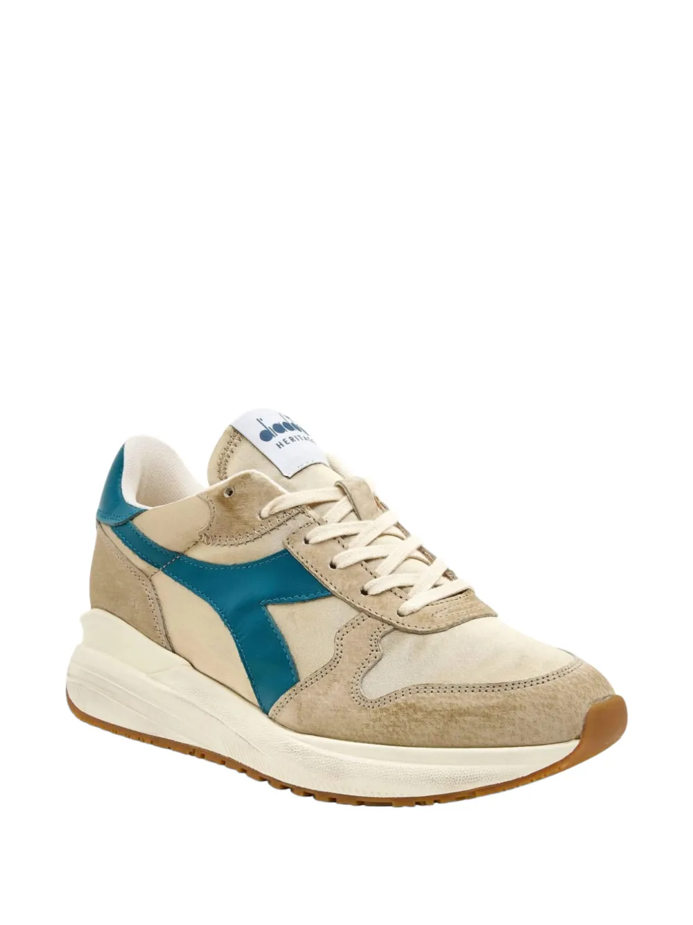 Diadora Heritage Venus Satin lace-up leather sneakers Beige