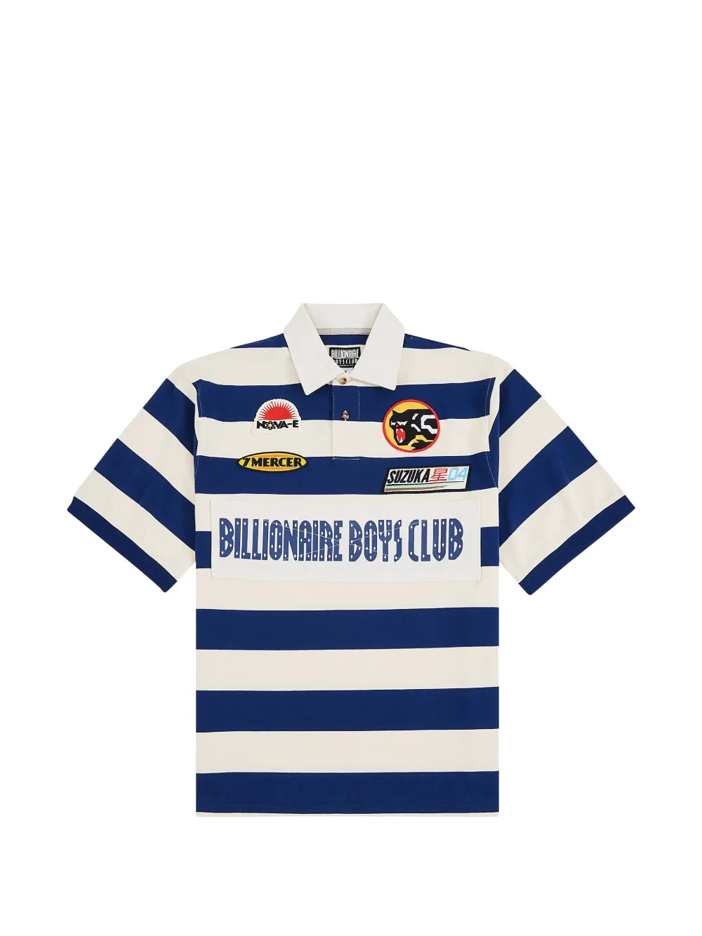 Billionaire Boys Club Trails striped patch-detail polo shirt - Blau