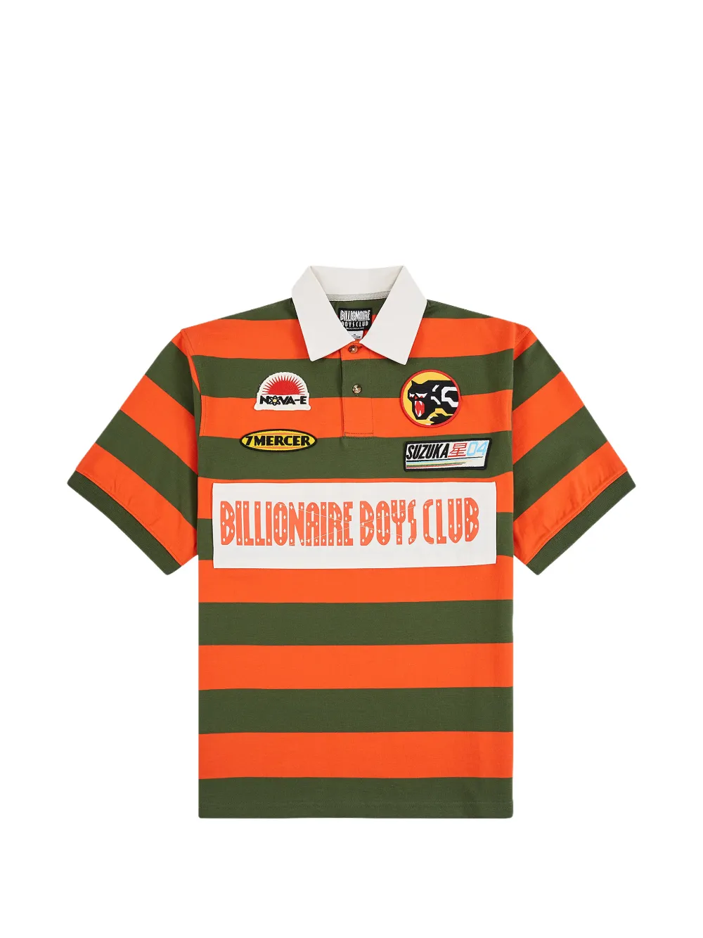 Billionaire Boys Club striped patch-detail polo shirt - Verde