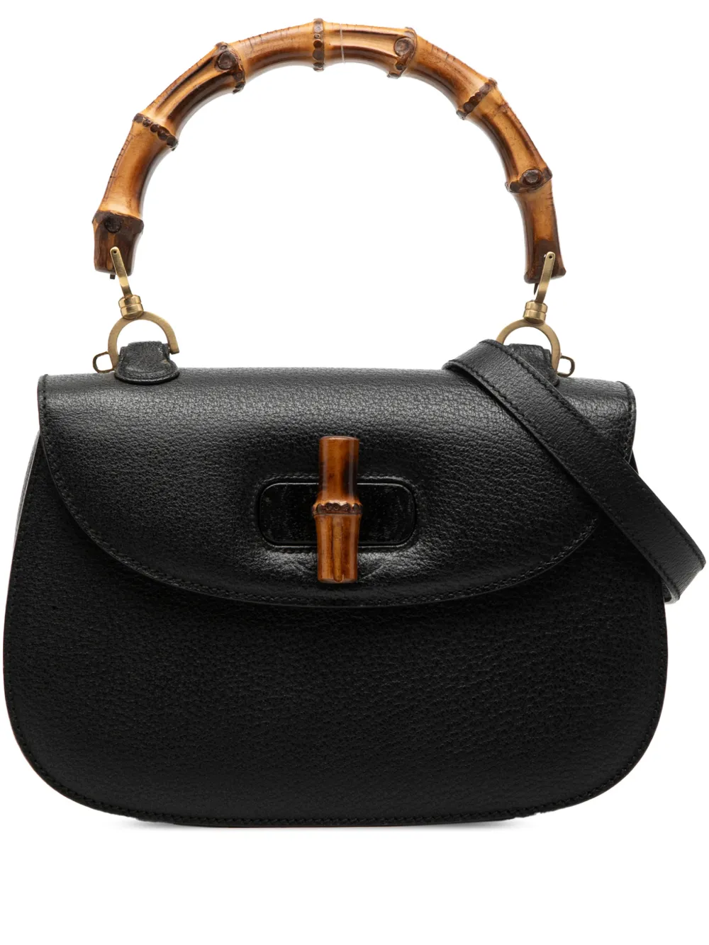 Gucci Pre-Owned 20th Century Calfskin Bamboo Night satchel - Nero