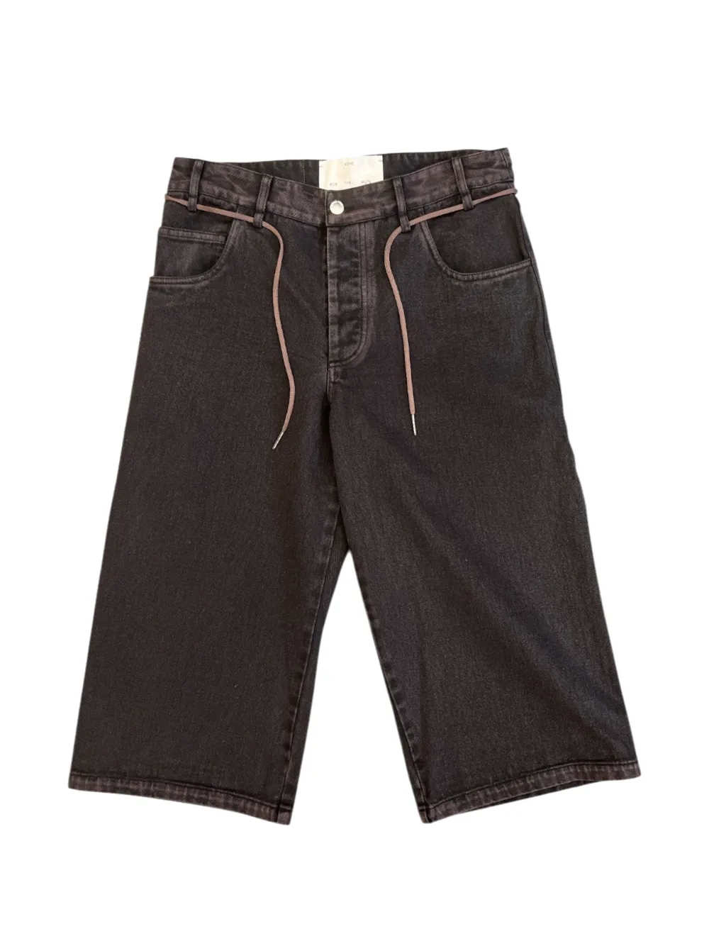 Song For The Mute fade-effect drawstring denim shorts - Schwarz