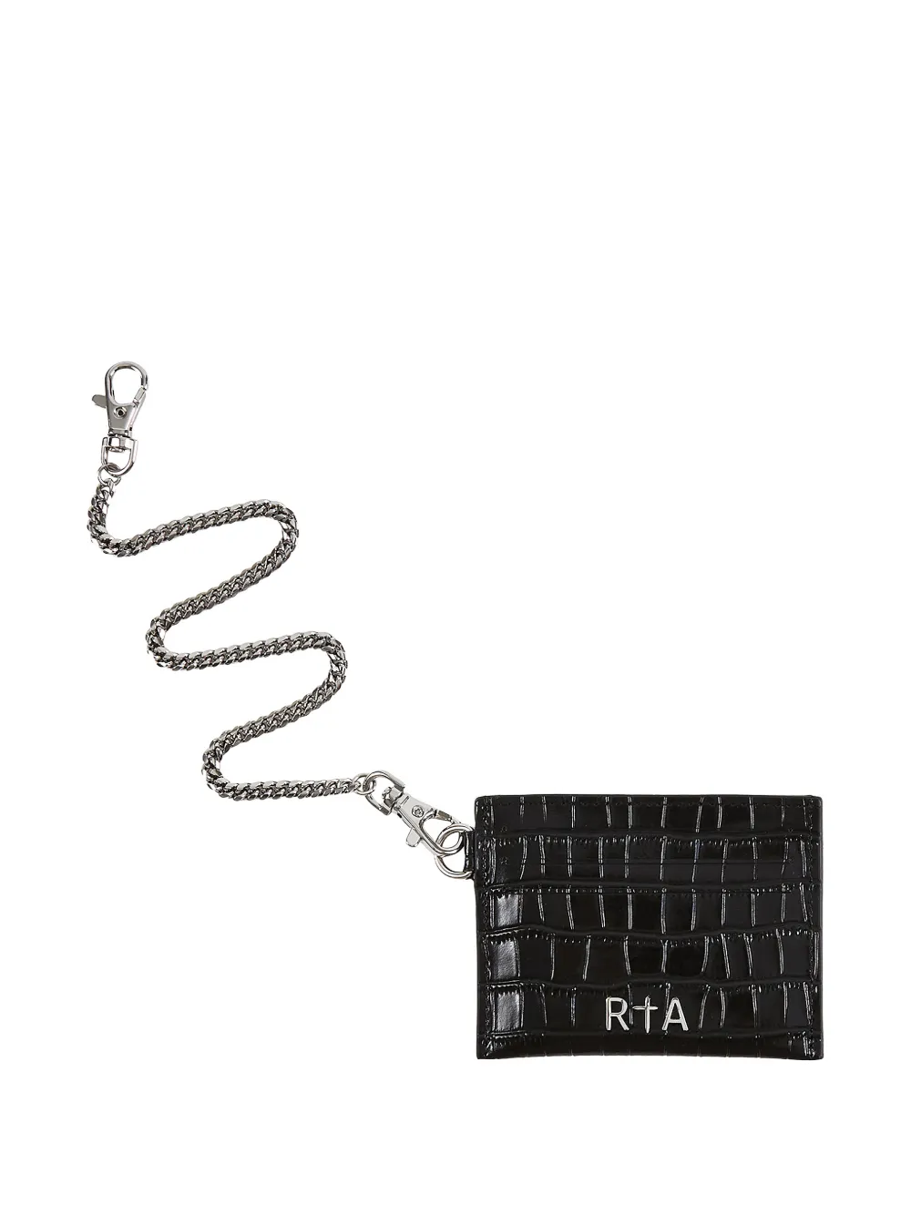 RTA Dominic crocodile-effect leather wallet chain - Nero