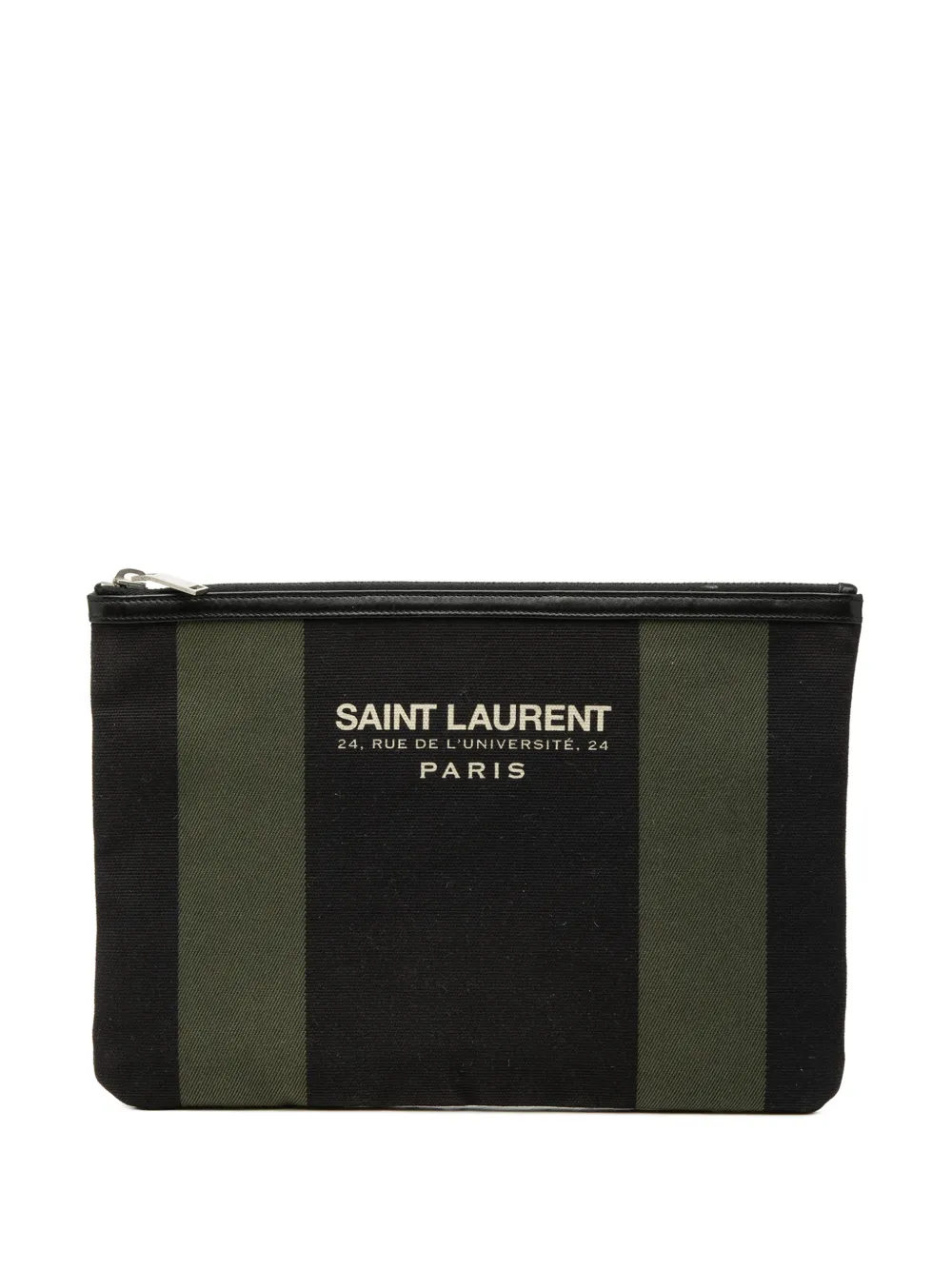 Saint Laurent Pre-Owned 2016 Canvas Beach Zip clutch bag - Nero
