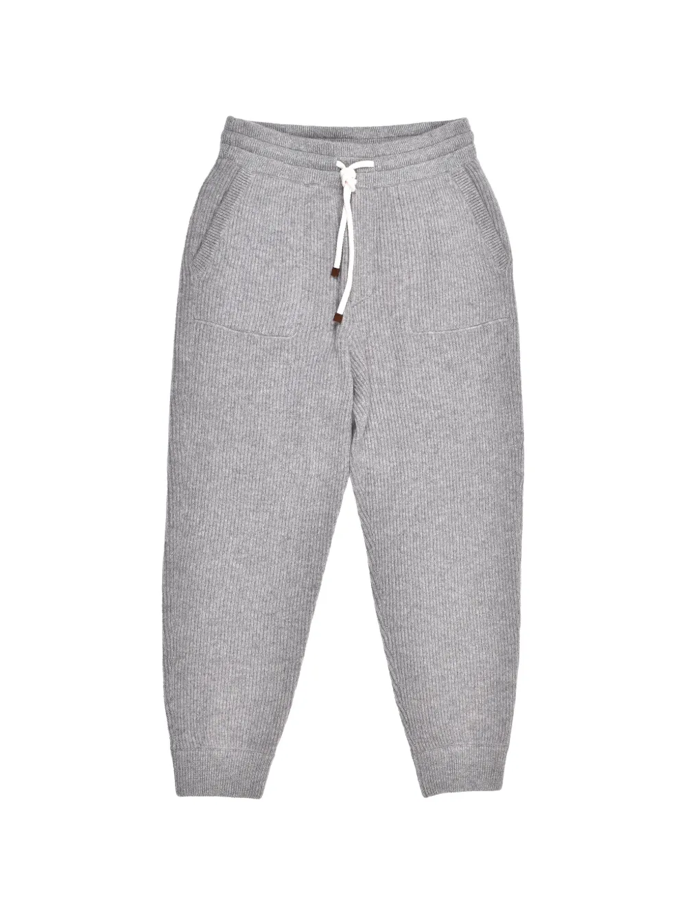 Brunello Cucinelli ribbed cashmere track pants - Grigio