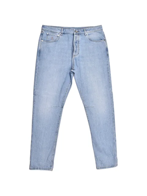 Brunello Cucinelli five-pocket logo-patch jeans