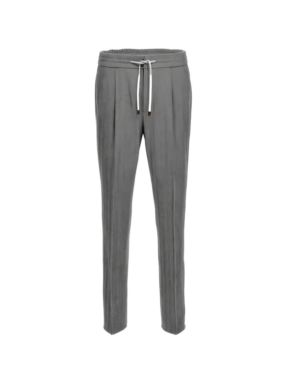 Brunello Cucinelli herringbone drawstring trousers - Grigio