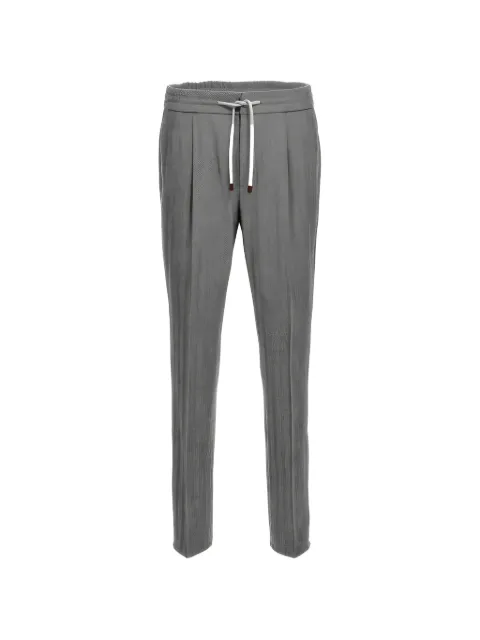 Brunello Cucinelli herringbone drawstring trousers