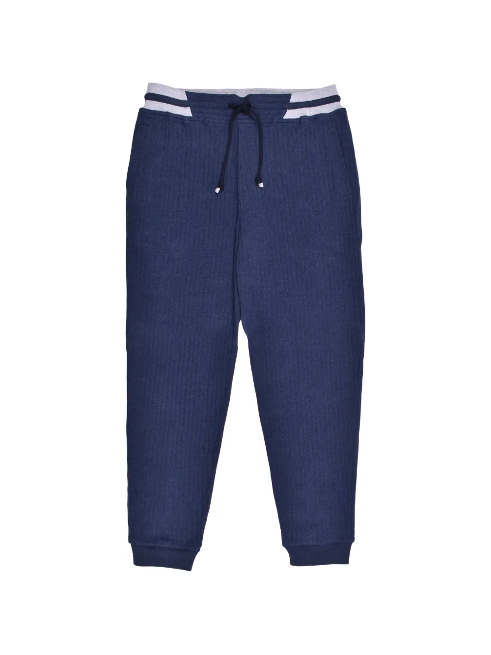 Brunello Cucinelli ribbed-knit track pants - Blu