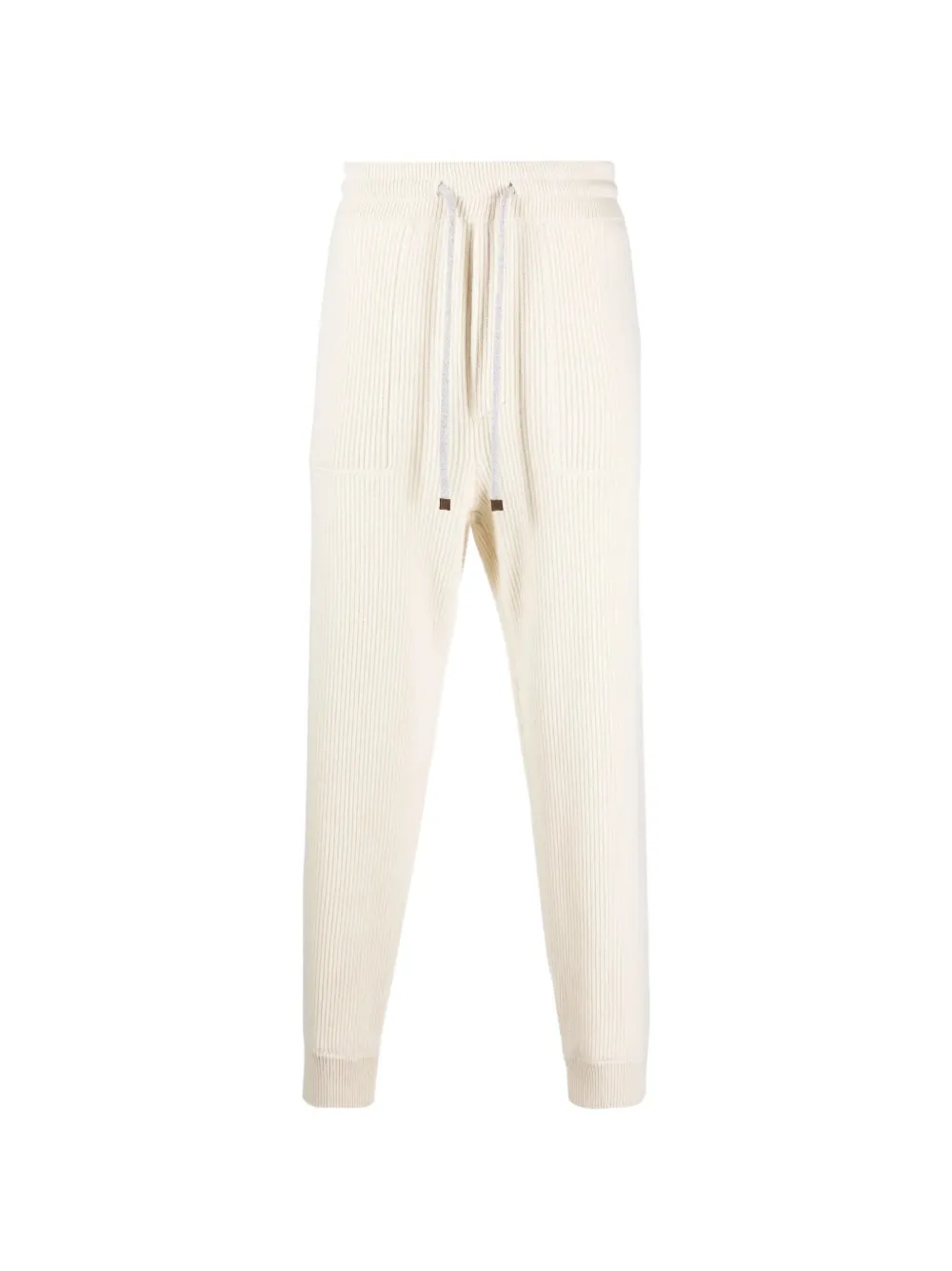Brunello Cucinelli ribbed-knit drawstring track pants - Toni neutri