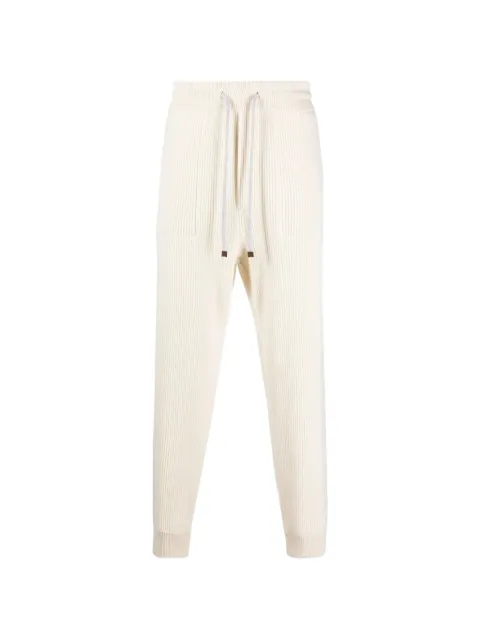 Brunello Cucinelli ribbed-knit drawstring track pants