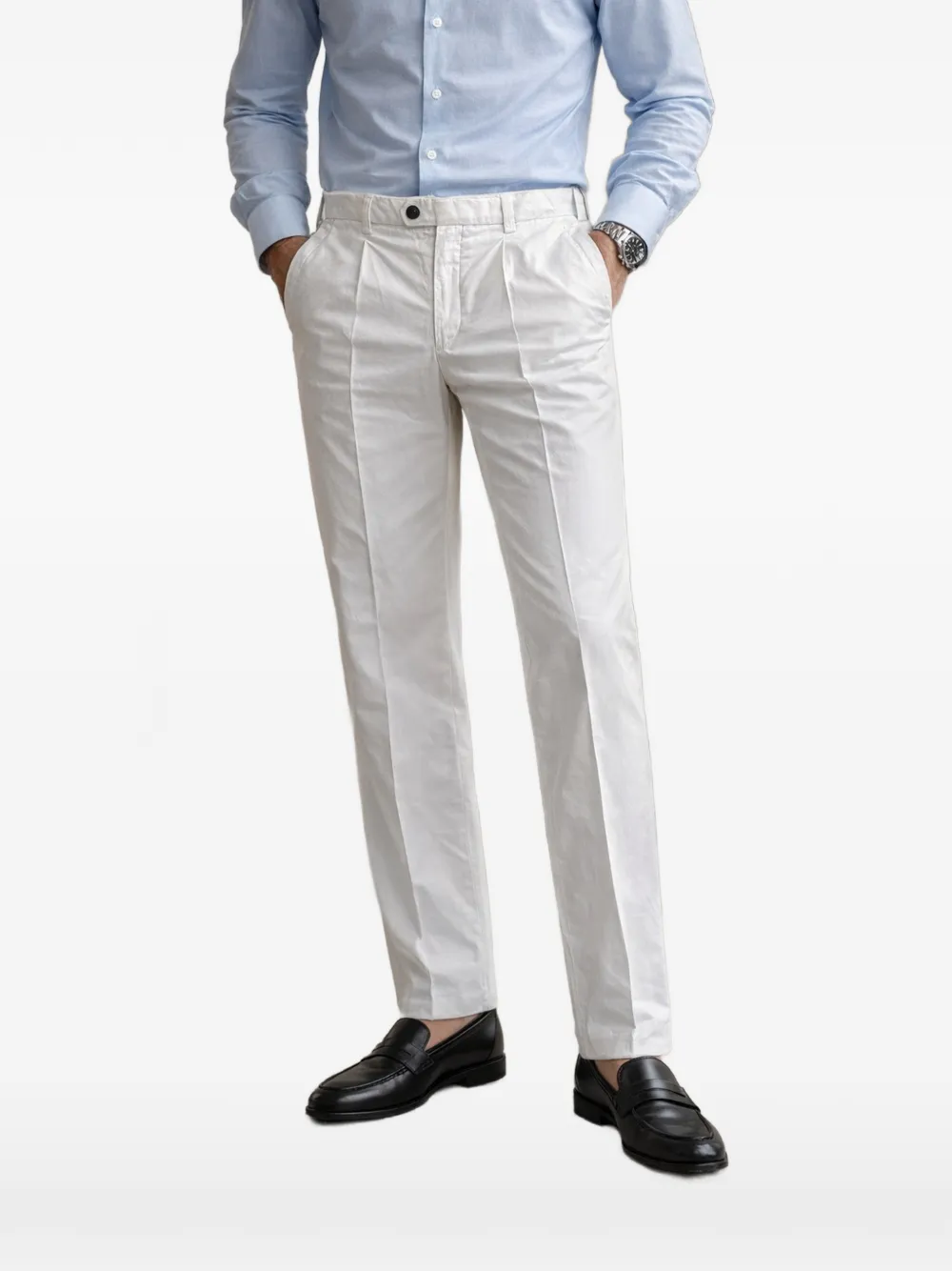 Brunello Cucinelli belt-loops trousers - Bianco