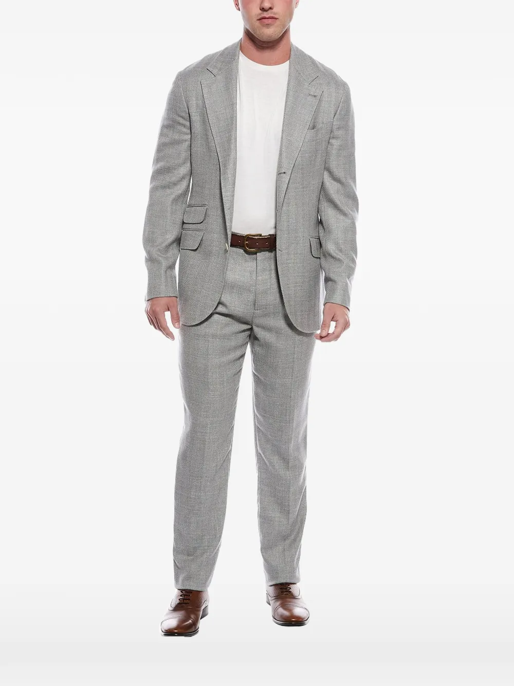 Brunello Cucinelli single-breasted tailored suit - Grigio