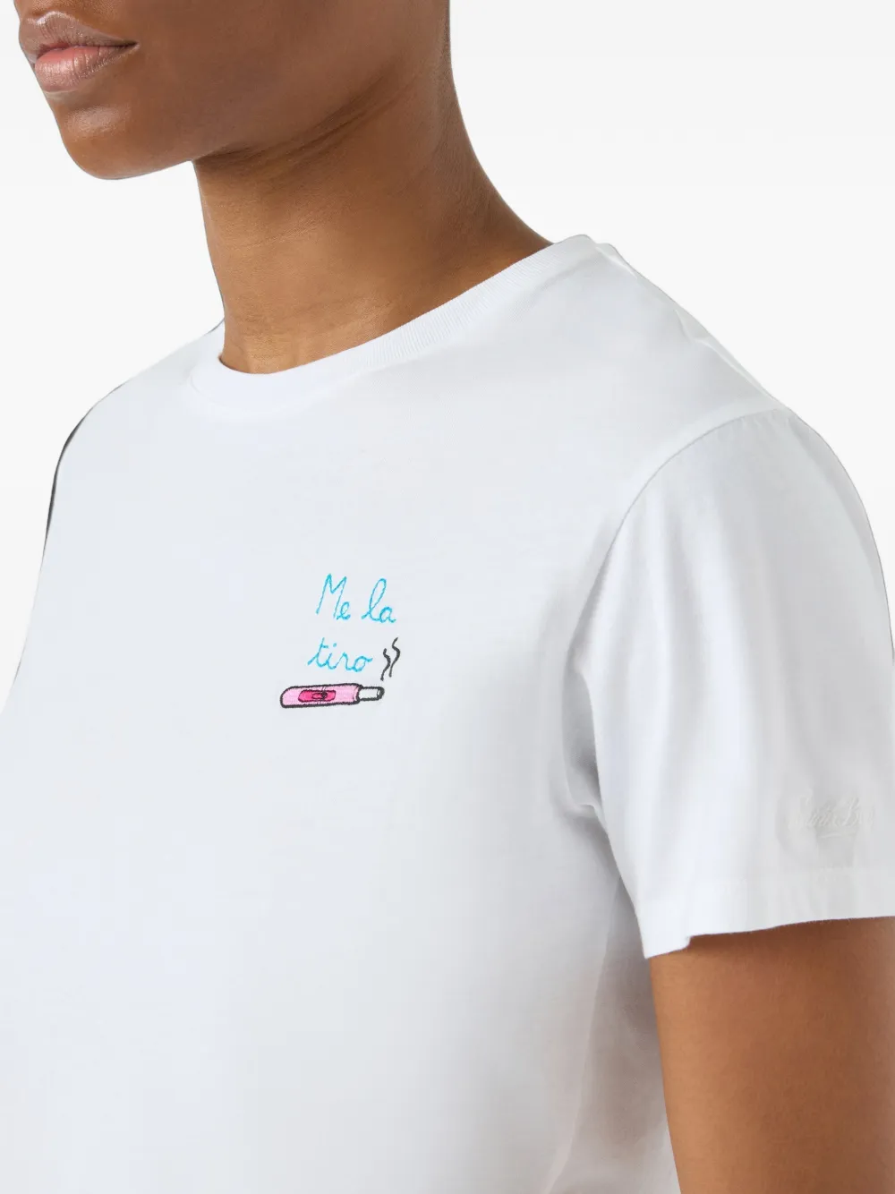 MC2 Saint Barth Katoenen T-shirt met borduurwerk Wit