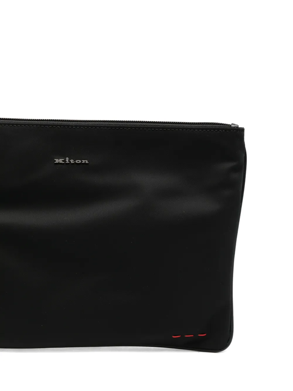 Kiton Buidel met logoplakkaat en rits Zwart