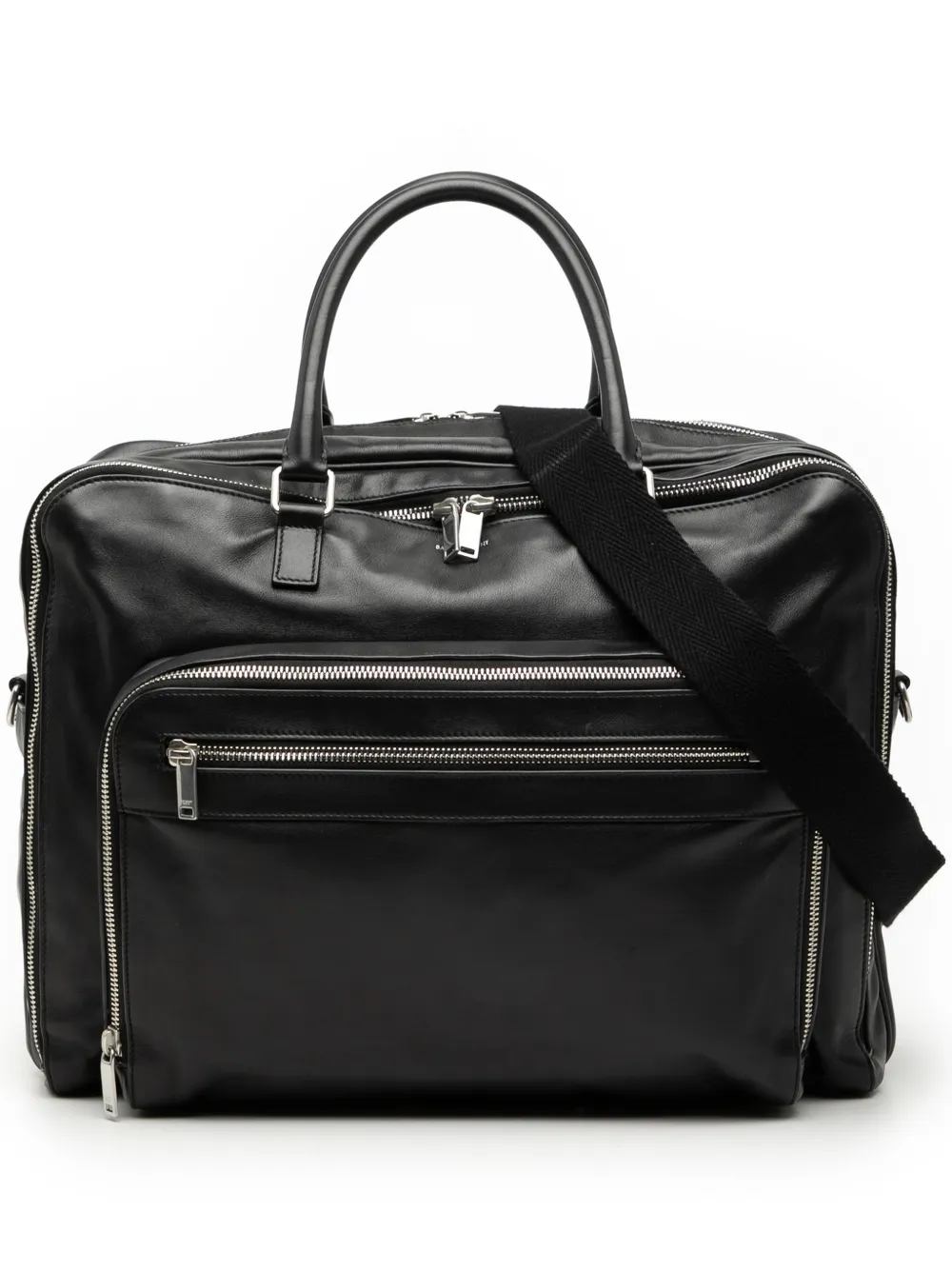 Saint Laurent Pre-Owned 2022 Leather 24H Weekender Bag satchel - Schwarz