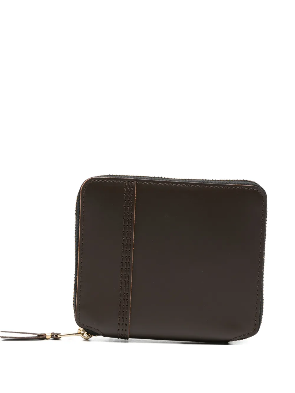 Comme Des Garçons Wallet contrast-stitch leather wallet - Braun