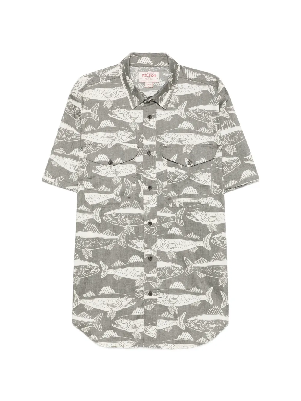 Filson Twin Lakes fish-pattern short-sleeve shirt - Grigio
