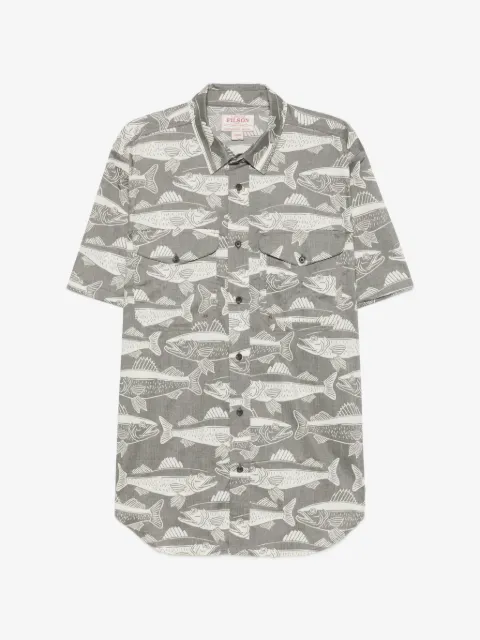 Filson Twin Lakes fish-pattern short-sleeve shirt