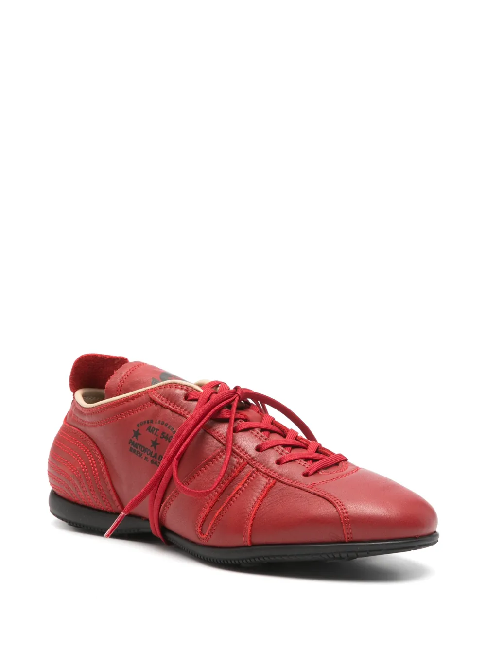 Pantofola D'oro logo-print topstitched sneakers Rood