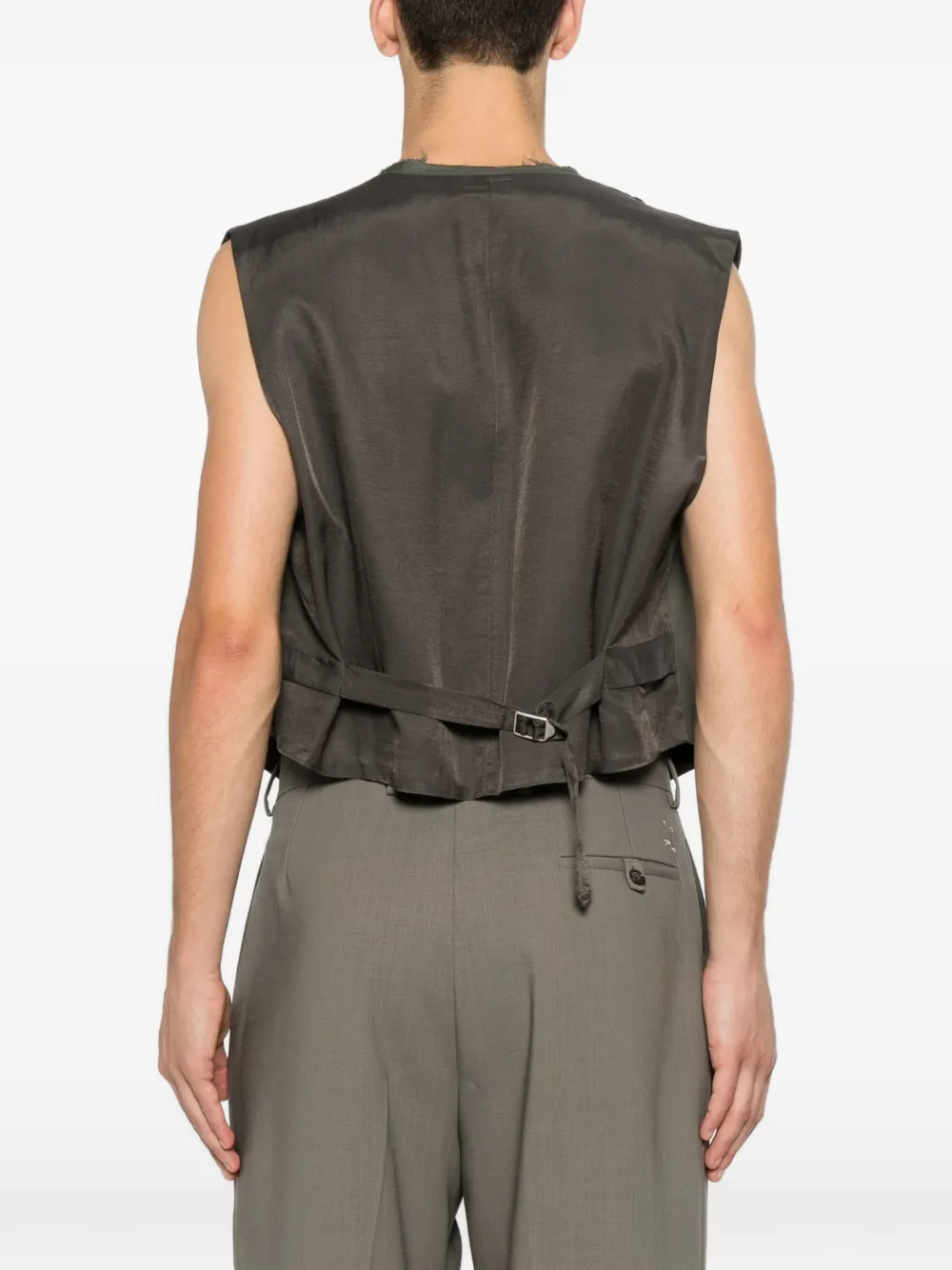Magliano Gilet met geknoopt detail en gerafelde rand Groen