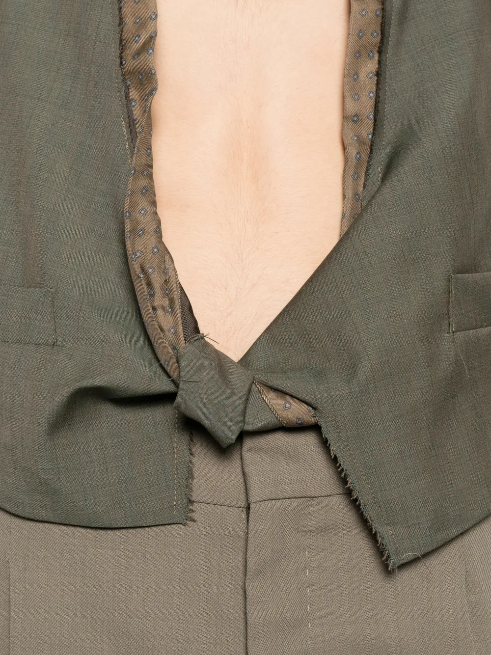 Magliano Gilet met geknoopt detail en gerafelde rand Groen