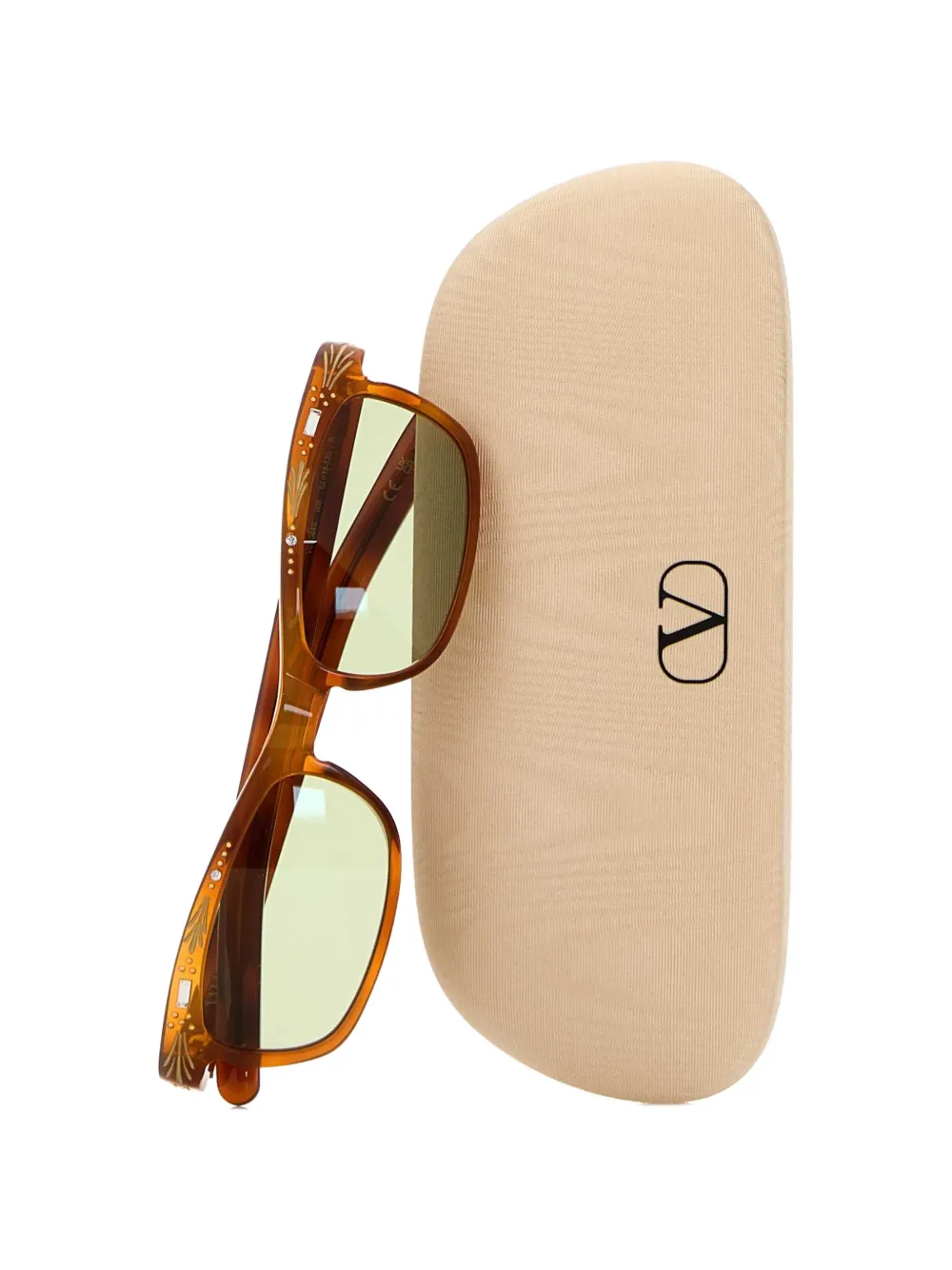 VALENTINO GARAVANI EYEWEAR Zonnebril met rechthoekig montuur Bruin