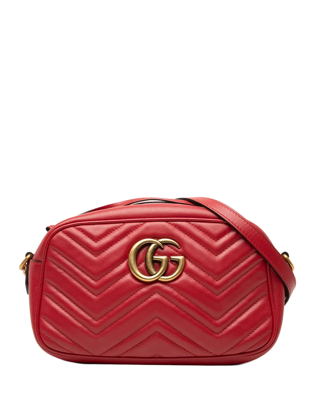 Gucci Pre-Owned 2000-2015 Small GG Marmont Matelasse Leather crossbody bag - Rosso