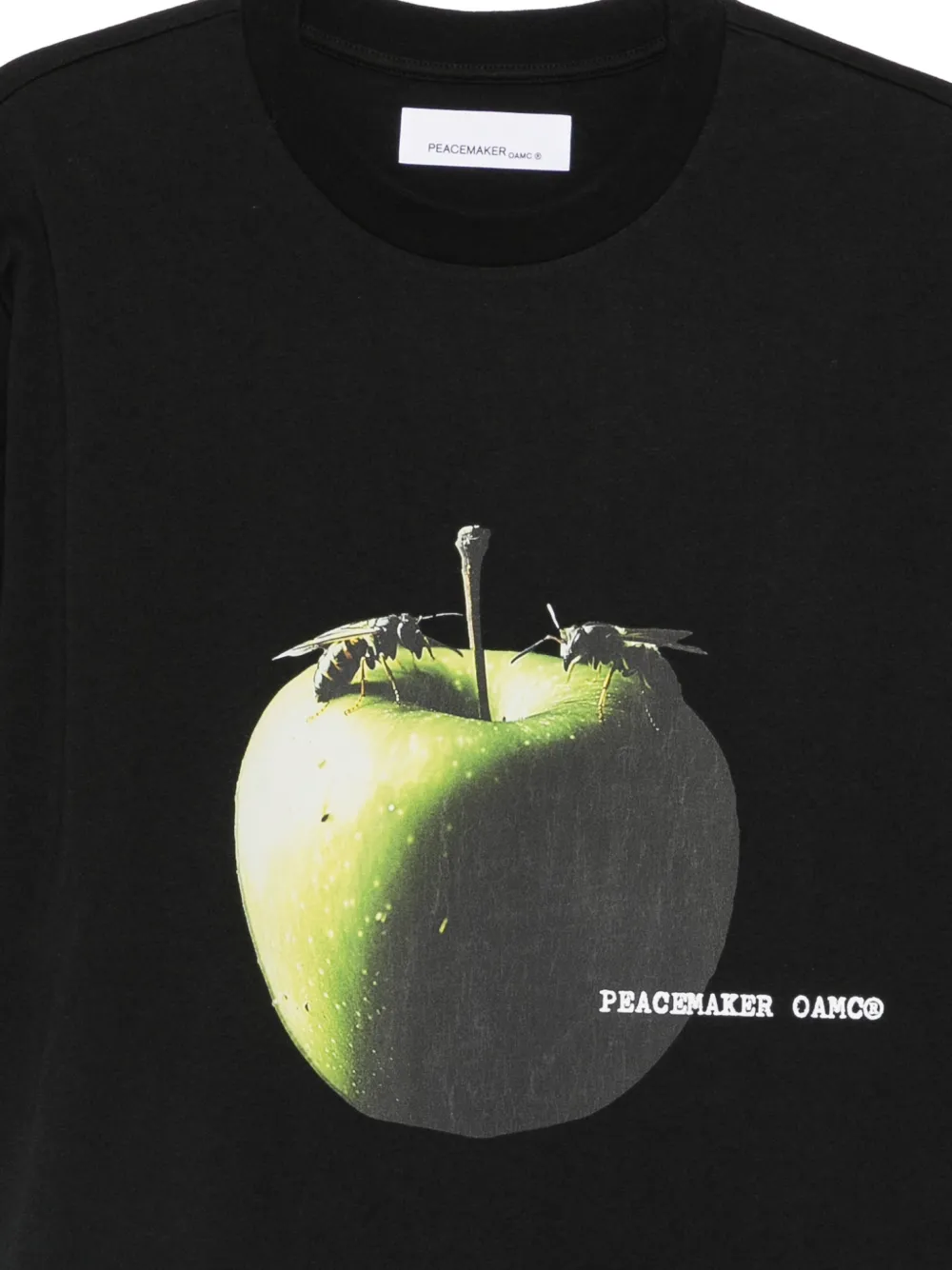 OAMC Peacemaker apple-print T-shirt | Black | FARFETCH
