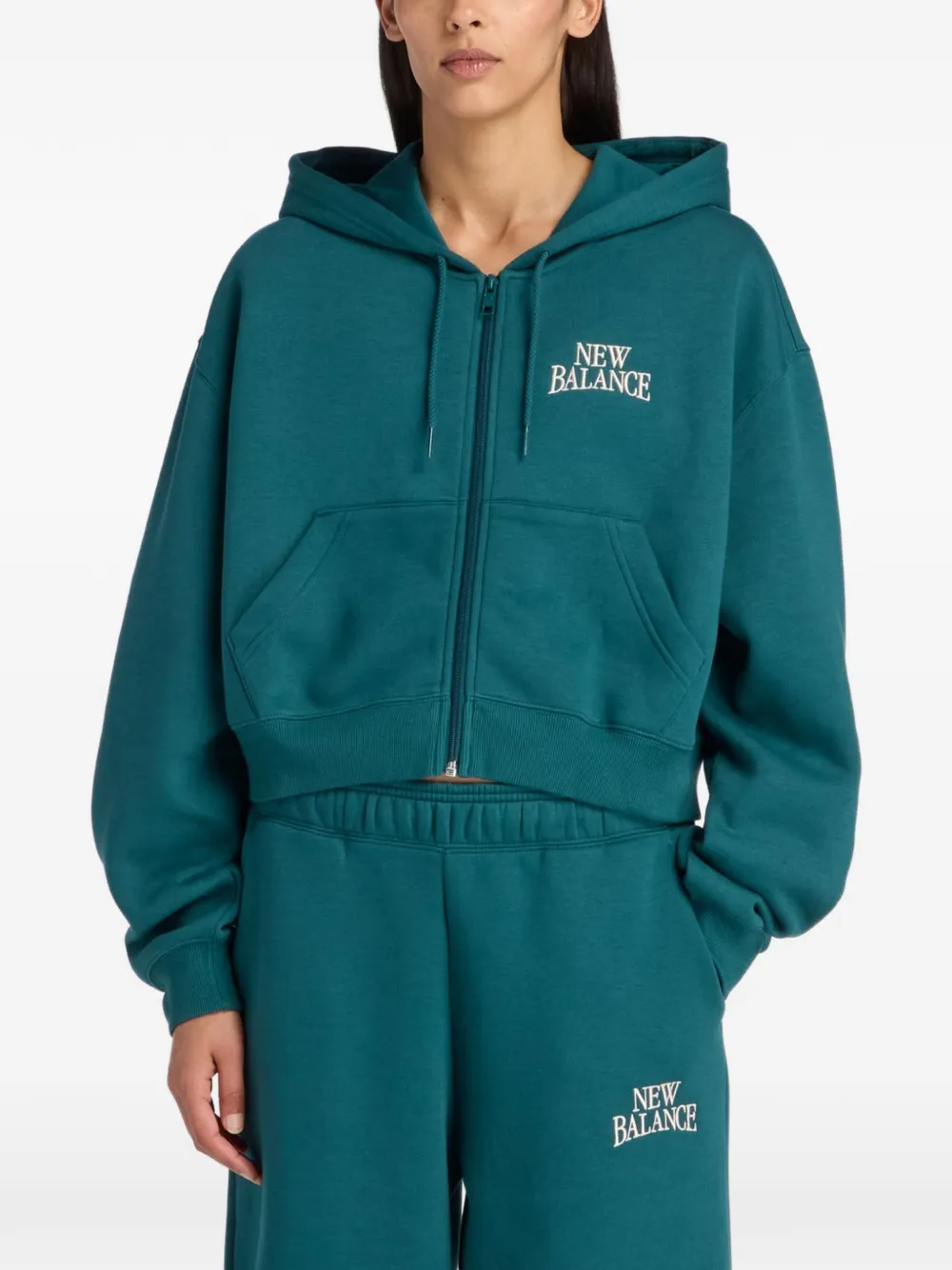 New Balance Trackside fleece full-zip hoodie - Verde