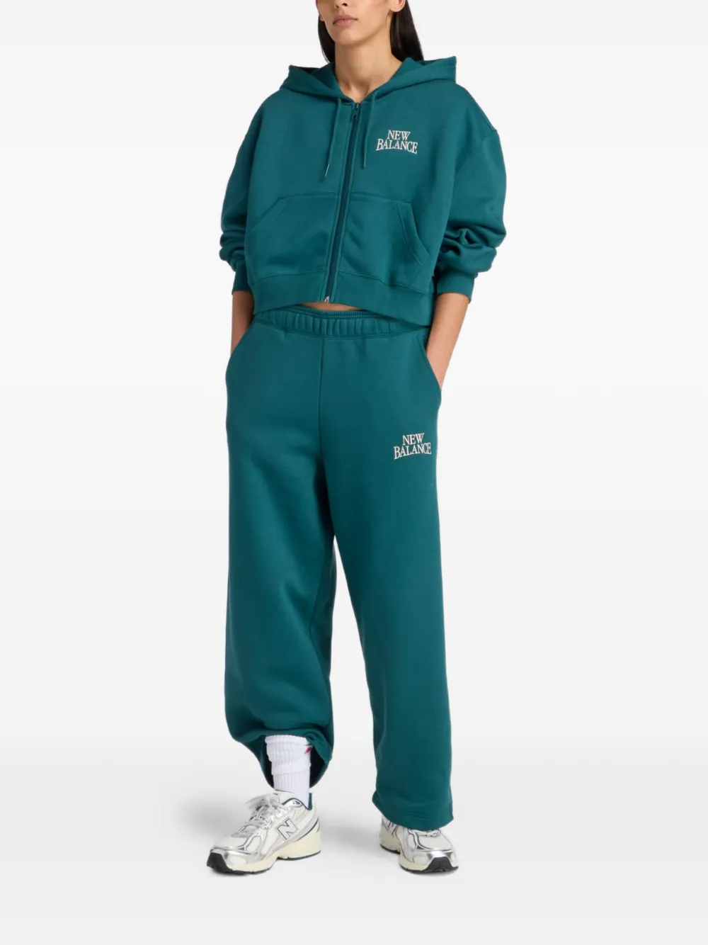 New Balance Sudadera Trackside Con Capucha - Verde 