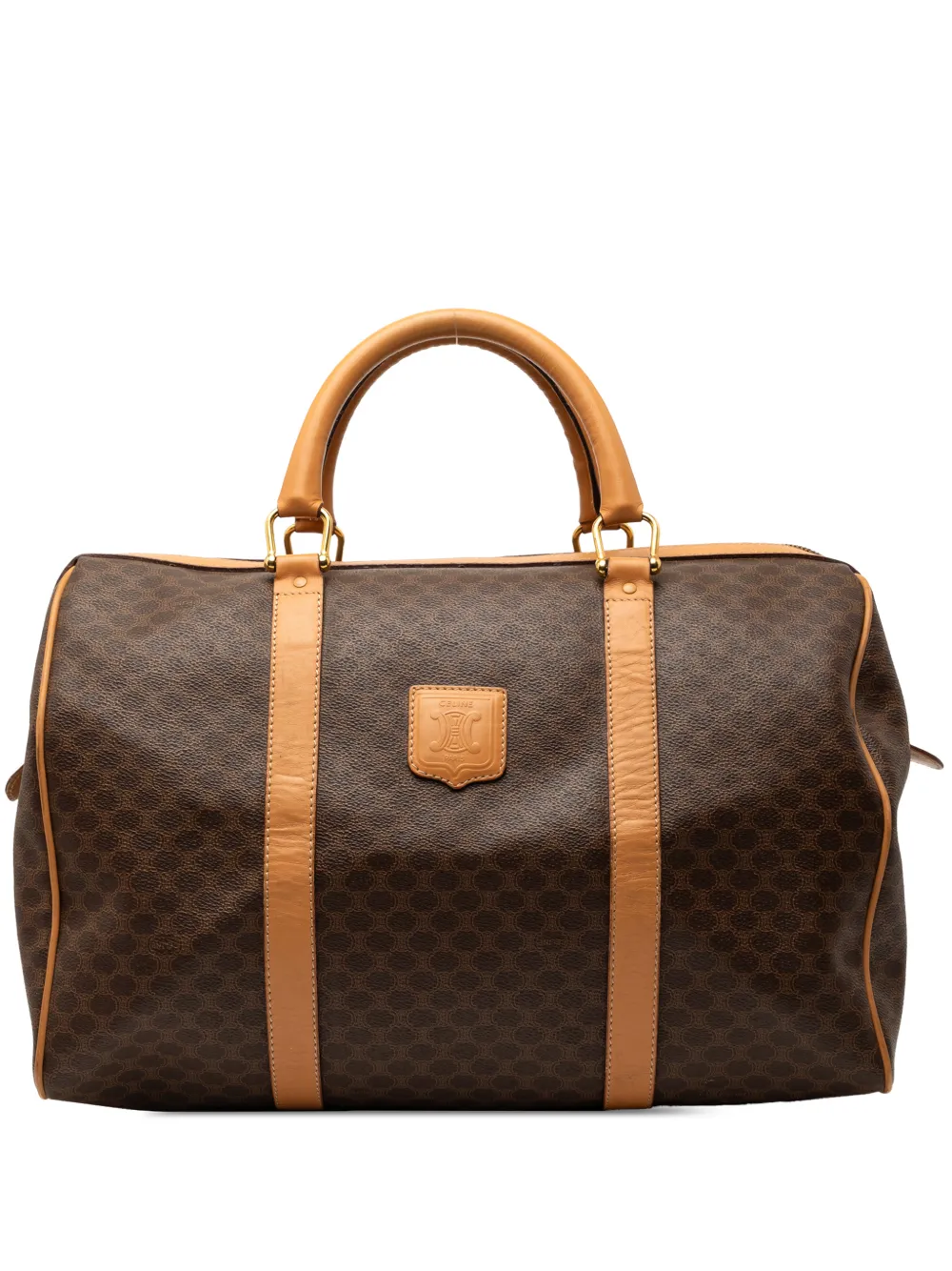Celine Pre-Owned 2012 Macadam Coated Canvas boston bag - Marrone