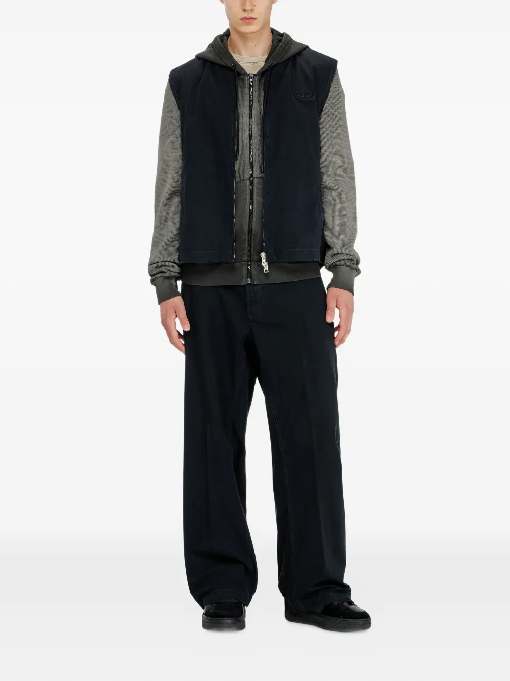 Diesel Bodywarmer met logo Zwart