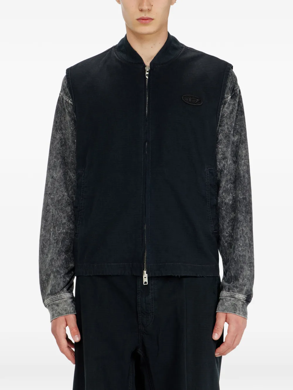 Diesel Oval-D logo gilet - Schwarz