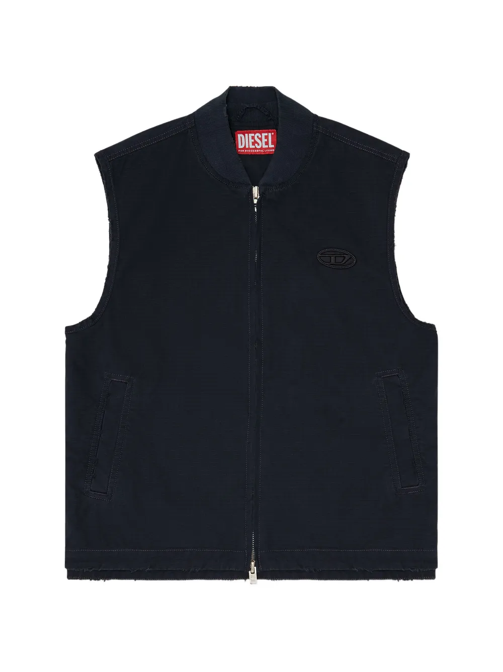 Diesel Oval-D logo gilet - Schwarz