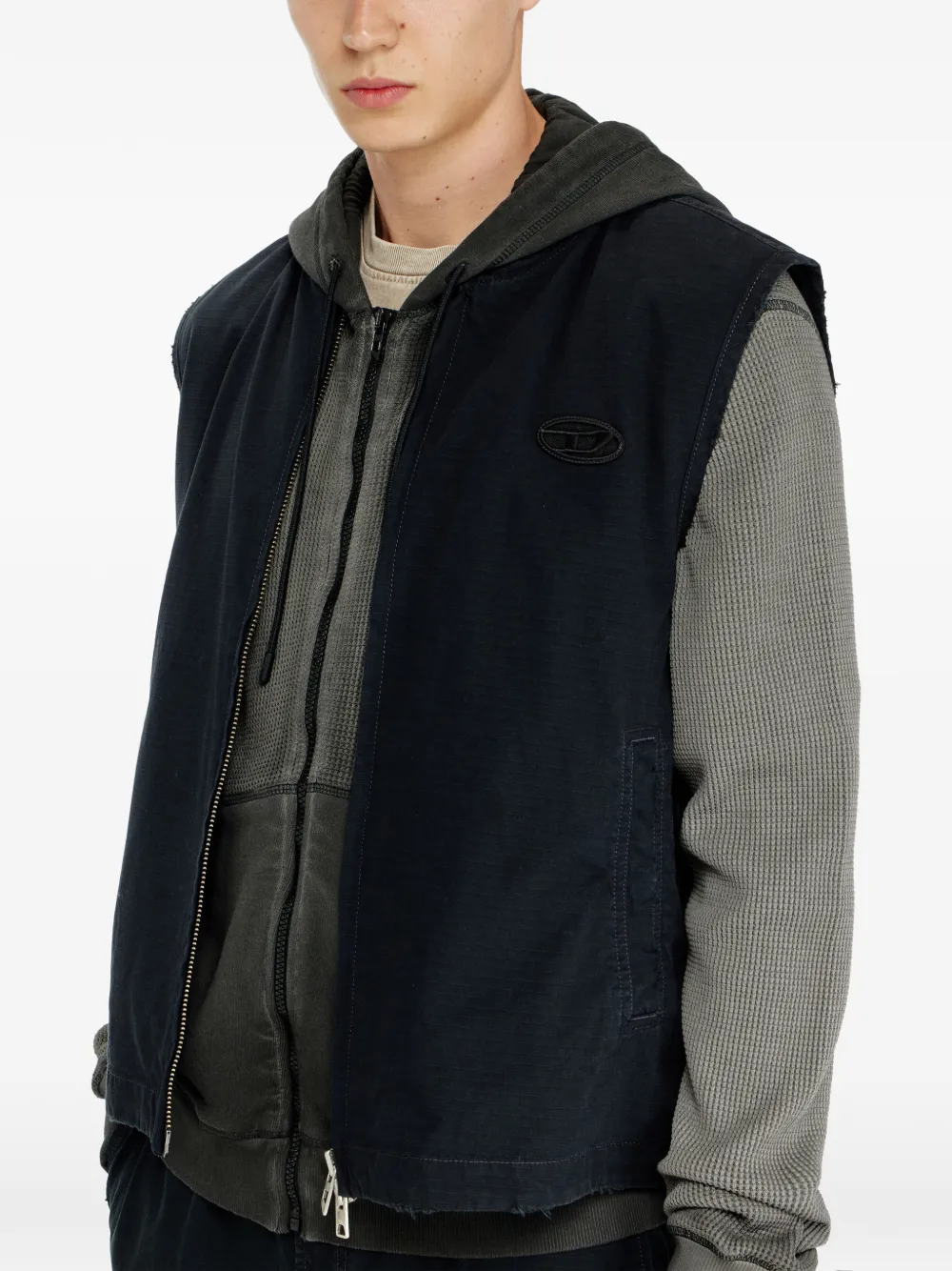 Diesel Bodywarmer met logo Zwart
