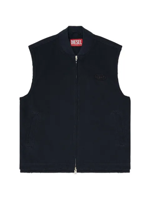 Diesel cotton ripstop vest with Oval D patch