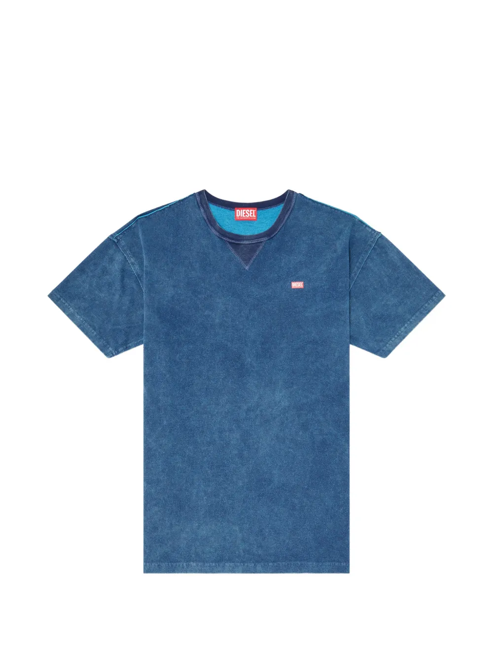 Diesel acid-wash T-shirt with frayed details - Blu