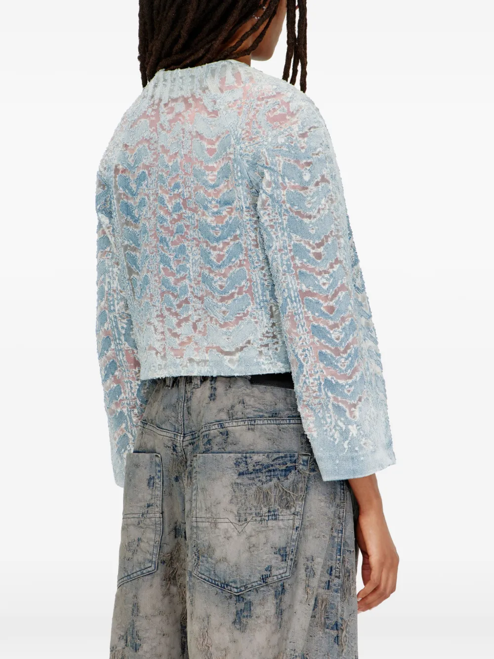 Diesel Denim jack met microsteen Blauw