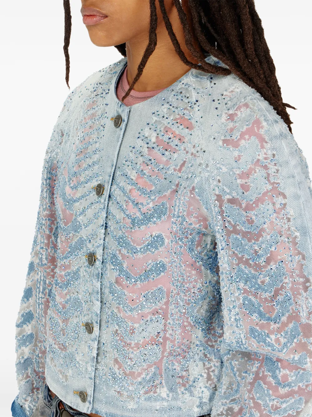 Diesel Denim jack met microsteen Blauw