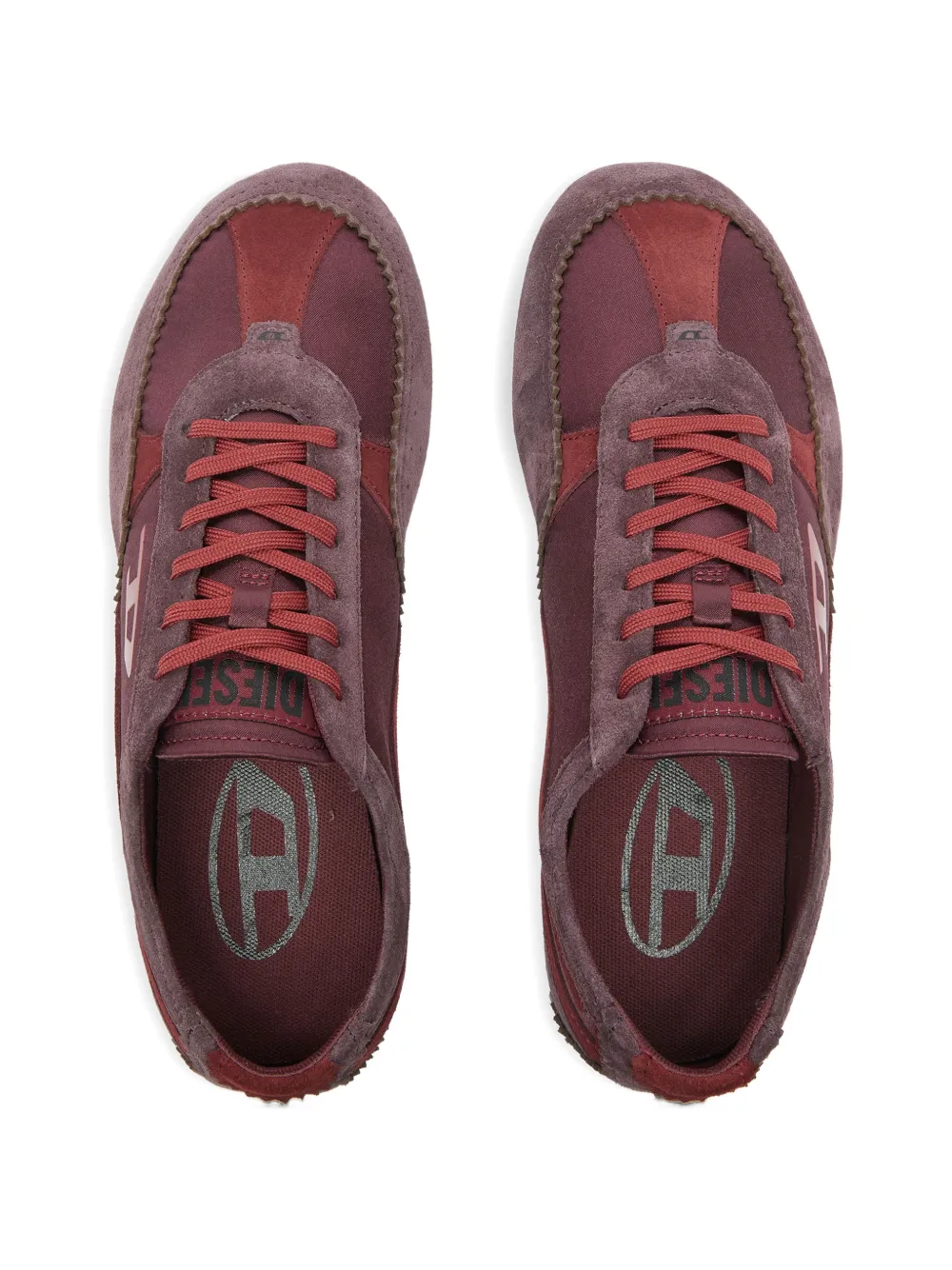 Diesel D-MILE Low II suede-panelled sneakers Rood