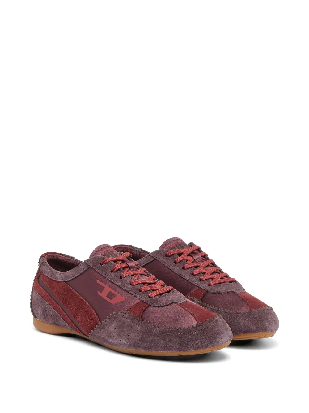 Diesel D-MILE Low II suede-panelled sneakers Rood