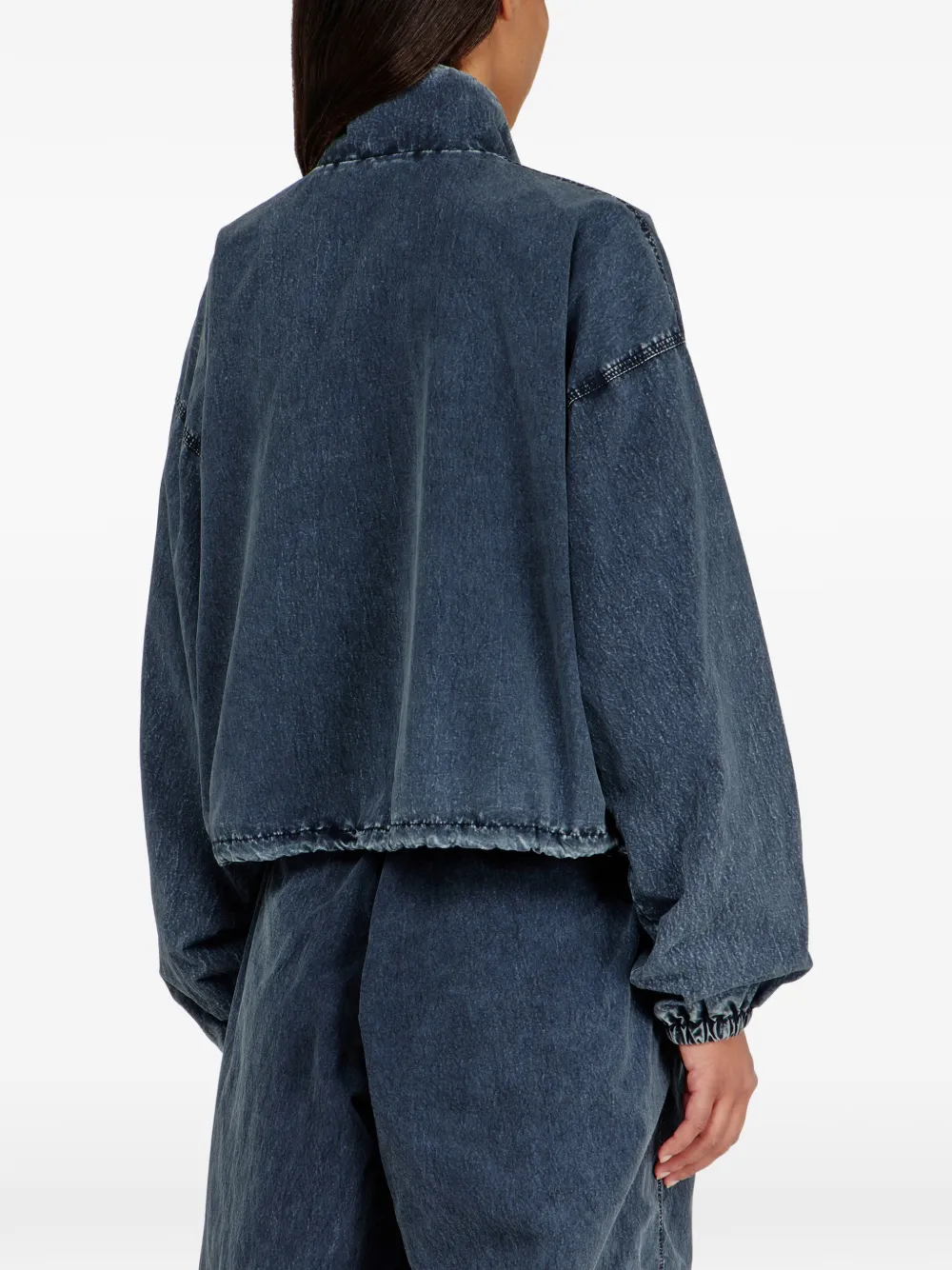 Diesel Taslan windjack met acid-wassing Blauw