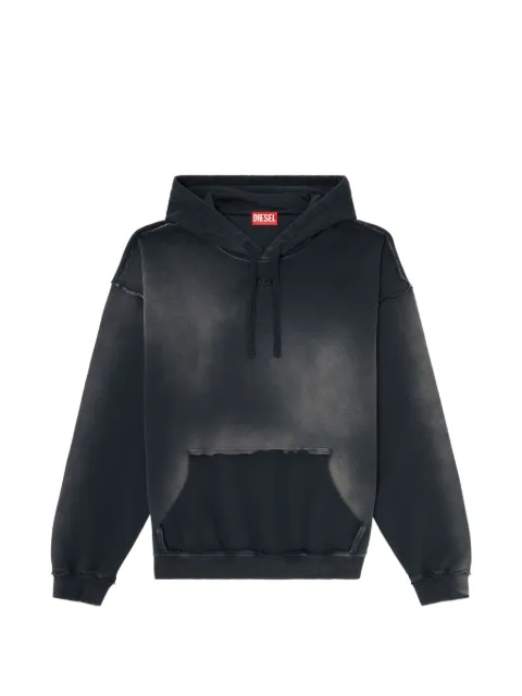 Diesel faded cotton hoodie with frayed details