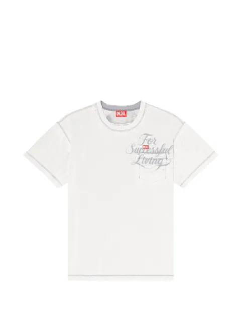 Diesel T-shirt with chest pocket and graphic print