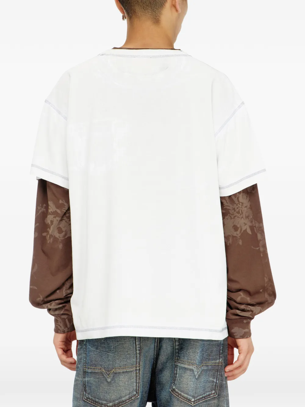Diesel T-shirt met borstzak en grafische print Wit