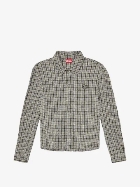 Diesel check shirt with seersucker effect
