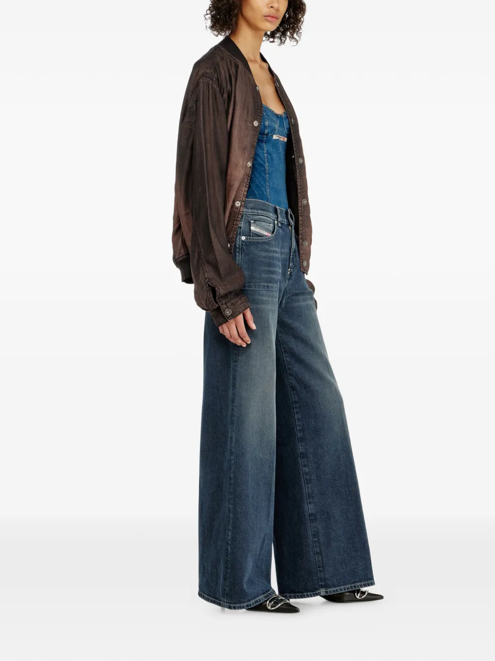 Diesel 1978 D-Akemi flared jeans Blauw