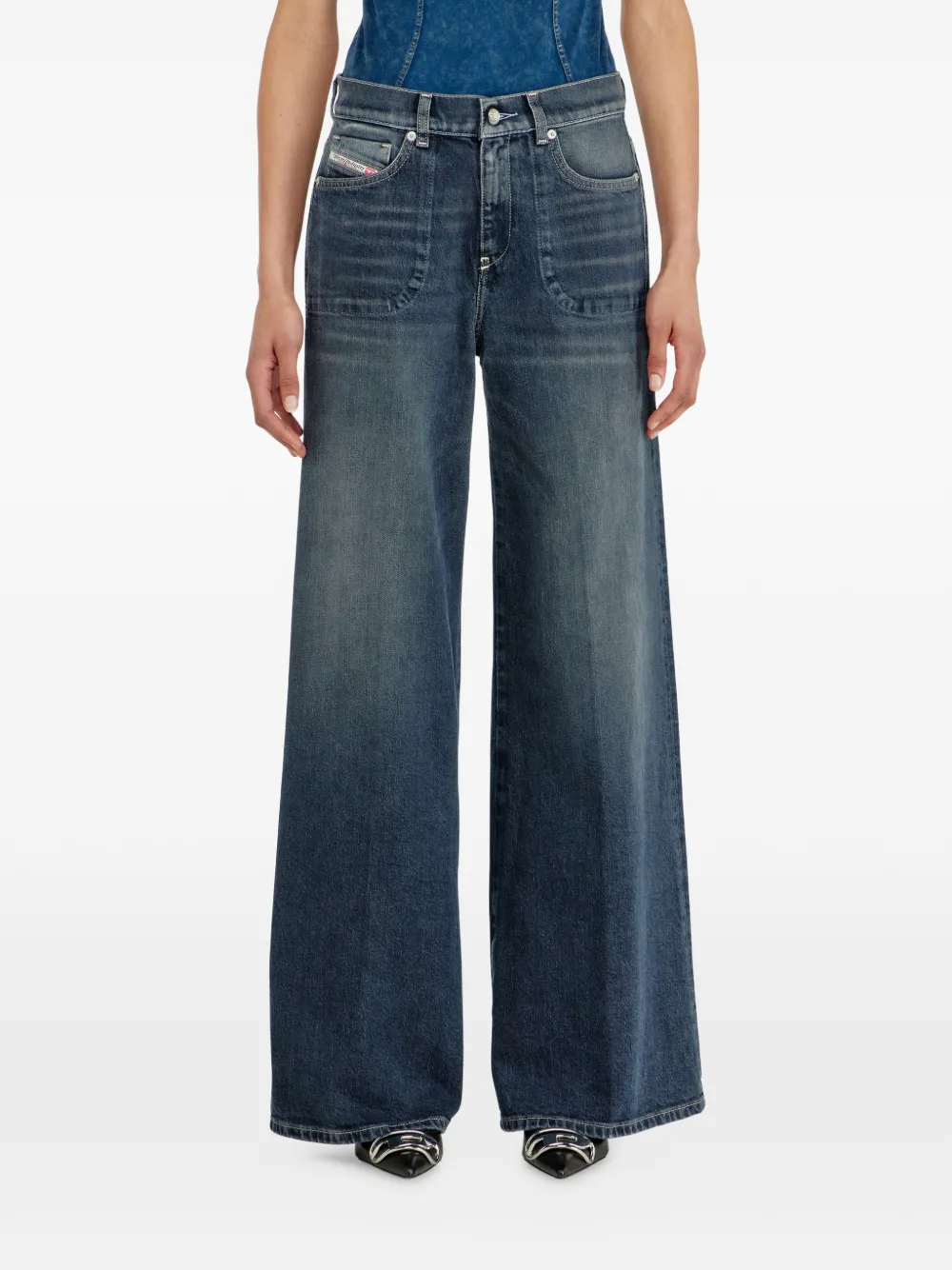 Diesel 1978 D-Akemi flared jeans Blauw