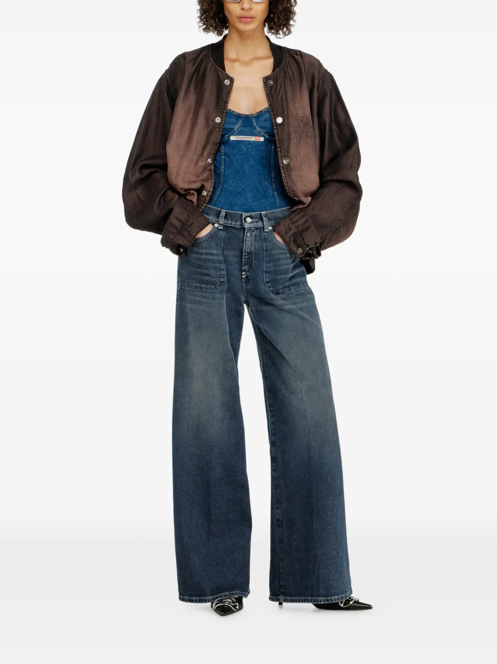 Diesel 1978 D-Akemi flared jeans Blauw