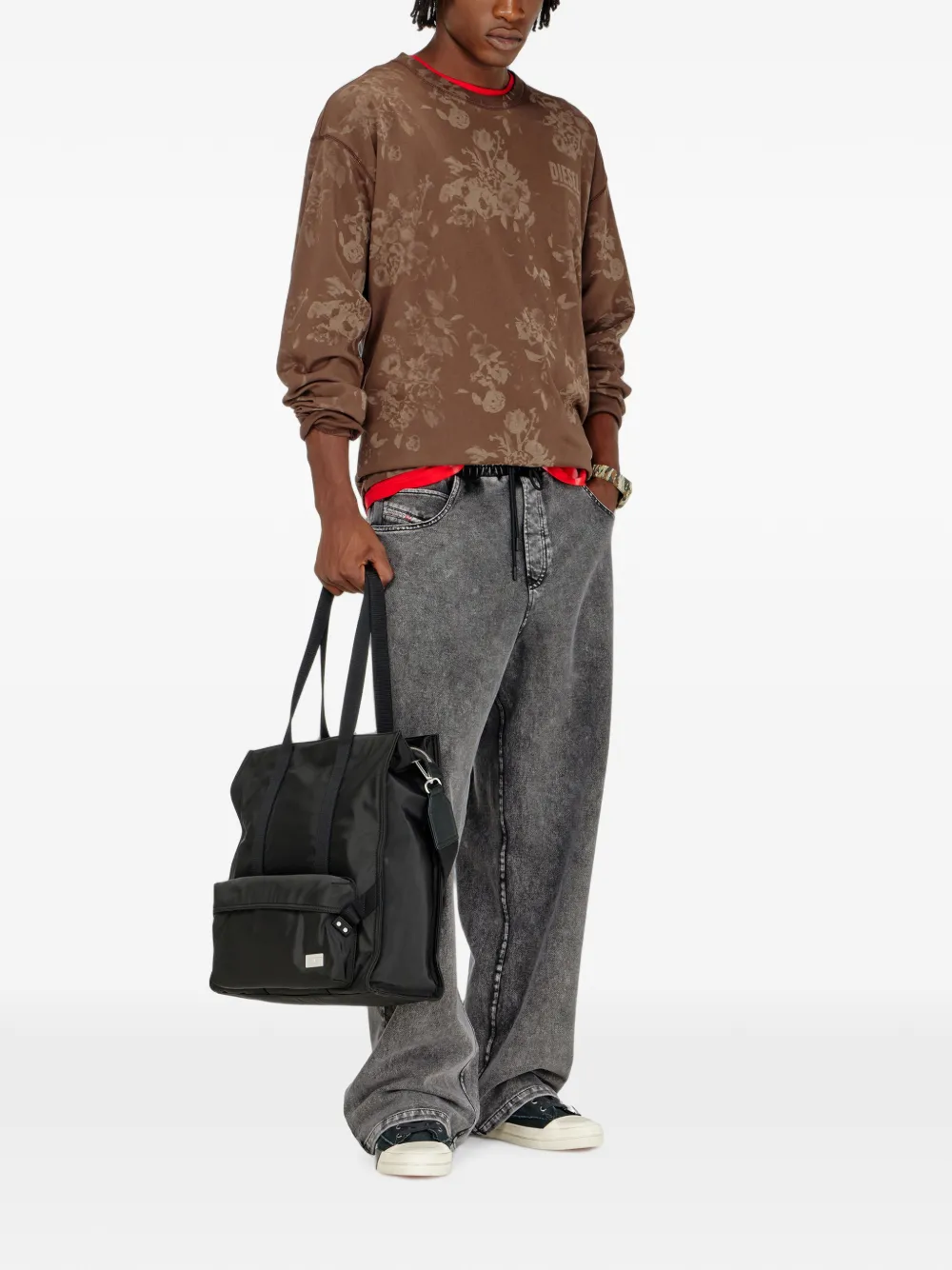 Diesel Joggingbroek met denim effect Grijs